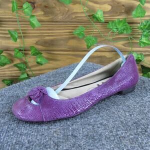 DKNYC Women Shira Sugar Plum Flat Purple Leather Sz 6.5 Medium Gently Used 2025